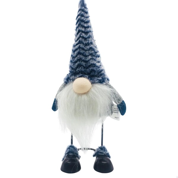 Homeroots 11 x 3.62 x 5.5 in. Blue Hat Standing Wire Leg Gnome - 399331