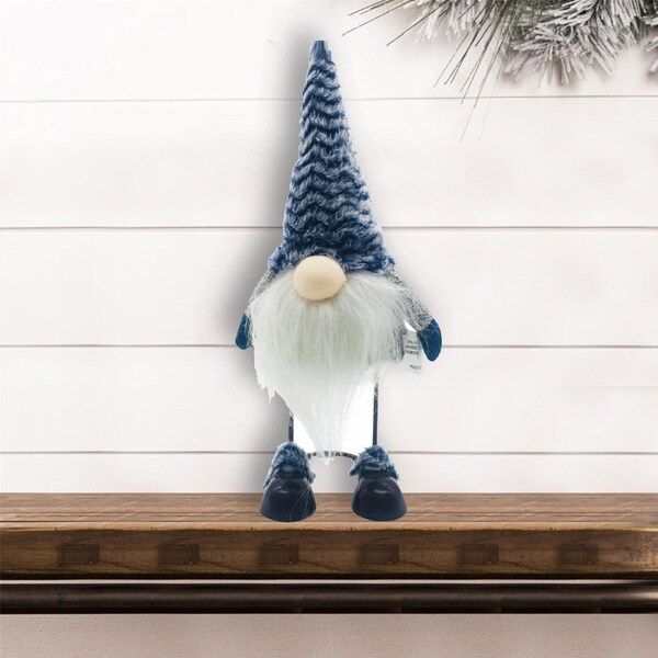 Homeroots 11 x 3.62 x 5.5 in. Blue Hat Standing Wire Leg Gnome - 399331