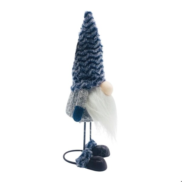 Homeroots 11 x 3.62 x 5.5 in. Blue Hat Standing Wire Leg Gnome - 399331