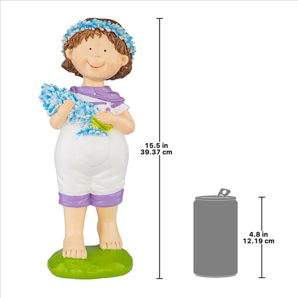Design Toscano Bluebonnet Twins Springtime Child Garden Statue: Thierry Boy - QL215172