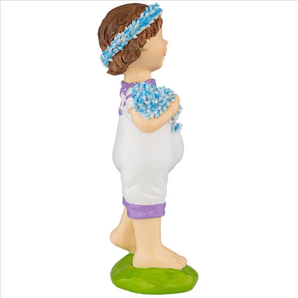 Design Toscano Bluebonnet Twins Springtime Child Garden Statue: Thierry Boy - QL215172