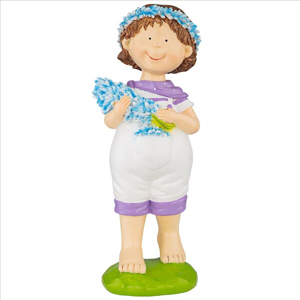 Design Toscano Bluebonnet Twins Springtime Child Garden Statue: Thierry Boy - QL215172