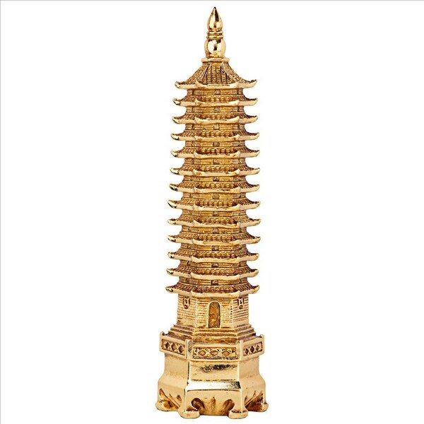 Design Toscano Golden Wen Chang Asian Pagoda Tower Statue - QL1316