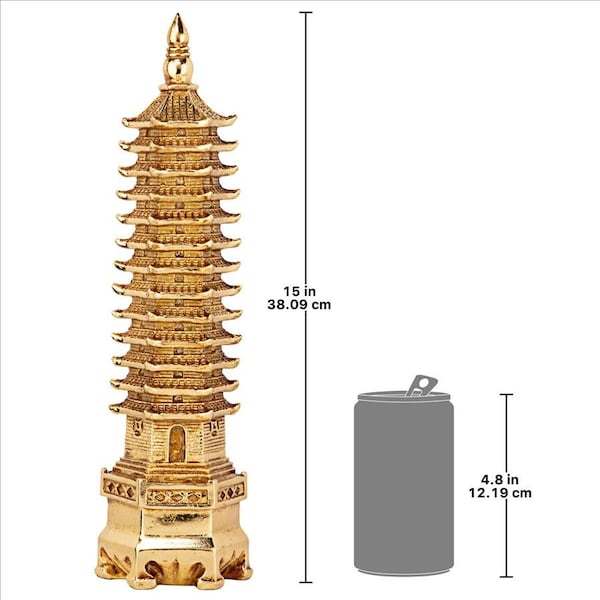 Design Toscano Golden Wen Chang Asian Pagoda Tower Statue - QL1316