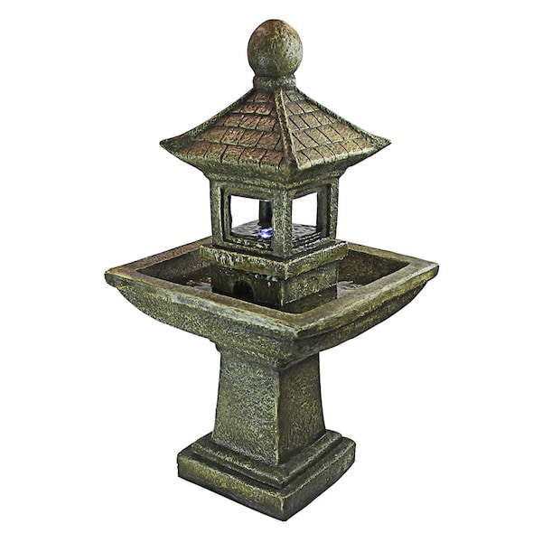 Design Toscano Sacred Space Pagoda Illuminated Garden Fountain - QN1509
