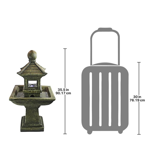Design Toscano Sacred Space Pagoda Illuminated Garden Fountain - QN1509