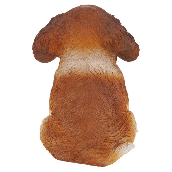 Design Toscano Red & White Cavalier King Charles Puppy Partner Collectible Dog Statue - JQ112069