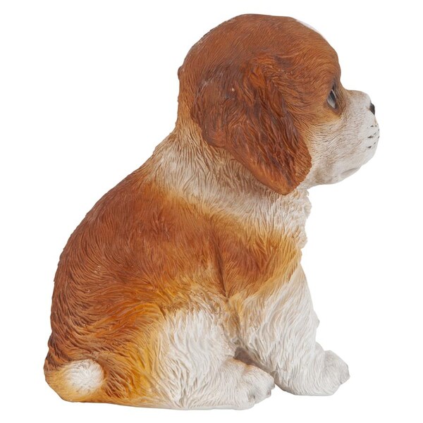 Design Toscano Red & White Cavalier King Charles Puppy Partner Collectible Dog Statue - JQ112069