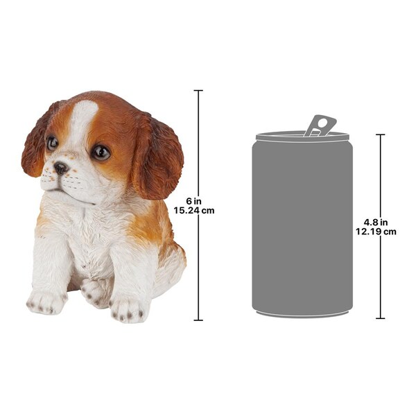 Design Toscano Red & White Cavalier King Charles Puppy Partner Collectible Dog Statue - JQ112069