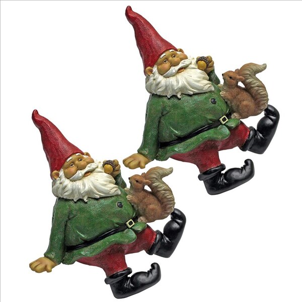 Design Toscano Osbert, the Garden Gnome Shelf Sitter Statues: Set of Two - QM9208561