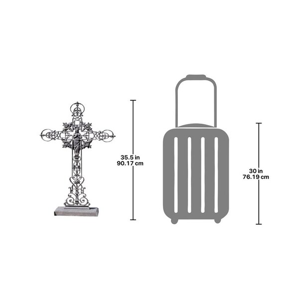 Design Toscano The Veneration: Our Lady of the Roses Iron Cross Statue - SP1056