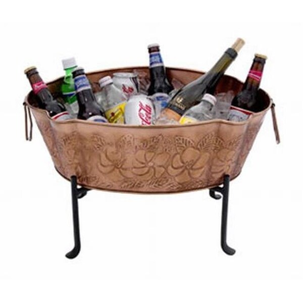 Achla Designs Achla C-52C Embossed Tub Galvanized Steel - Copper - C-52C