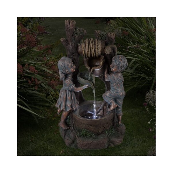 Nature Spring Nature Spring LED Children at Well Water Fountain - 492637JWD