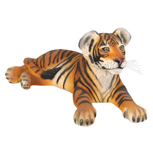 Design Toscano The Grand-Scale Lying Down Bengal Tiger Cub Statue - NE80148