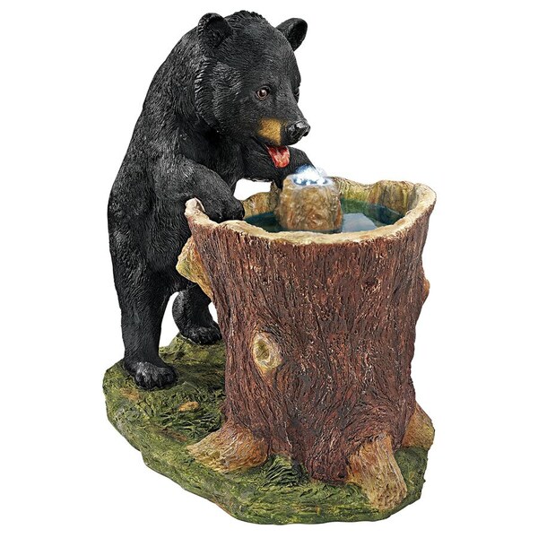 Design Toscano Guzzling Gulp Black Bear Garden Fountain - KY2093
