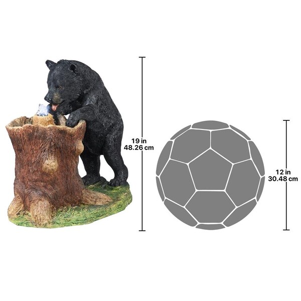 Design Toscano Guzzling Gulp Black Bear Garden Fountain - KY2093