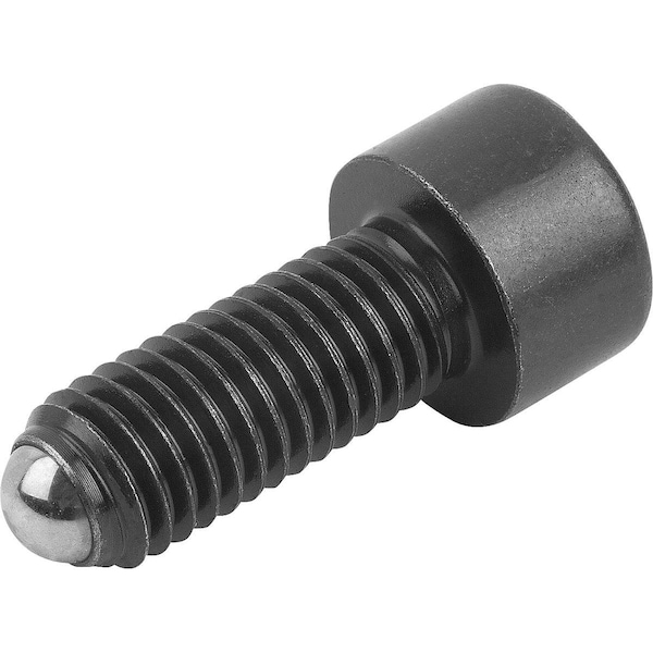 Kipp Ball-End Thrust Screw W Head, Form:A Full Ball, M16, L=43, 3, Carbon Steel, Comp:Ball-Bearing Steel - K0380.11640