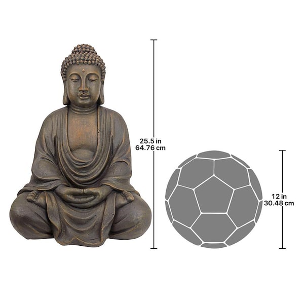 Design Toscano Meditative Buddha of the Grand Temple: Dark Stone, Medium - AL1614