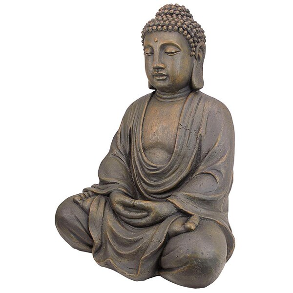 Design Toscano Meditative Buddha of the Grand Temple: Dark Stone, Medium - AL1614