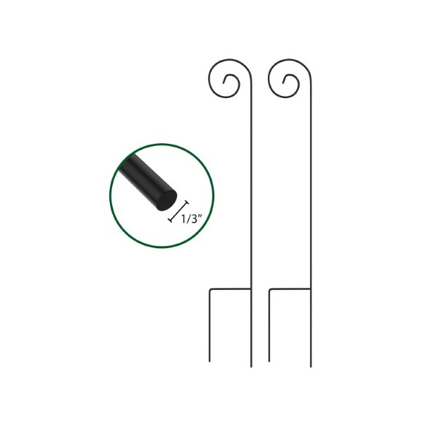 Nature Spring Set of 2 Shepherd Hooks Metal Pole for Hanging Baskets, Bird Feeders and Lanterns, 48-inch Tall - 285789ZOA