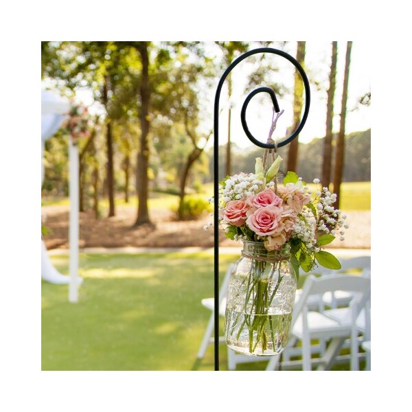 Nature Spring Set of 2 Shepherd Hooks Metal Pole for Hanging Baskets, Bird Feeders and Lanterns, 48-inch Tall - 285789ZOA