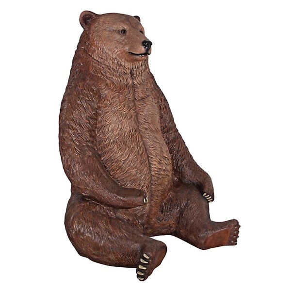 Design Toscano Sitting Pretty Oversized Brown Bear Statue with Paw Seat - NE130011