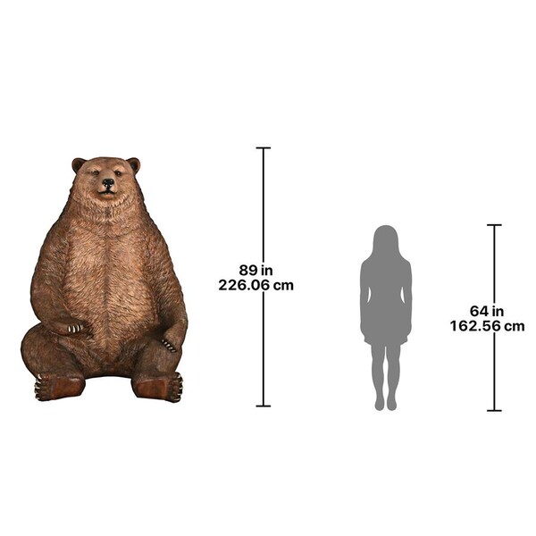 Design Toscano Sitting Pretty Oversized Brown Bear Statue with Paw Seat - NE130011