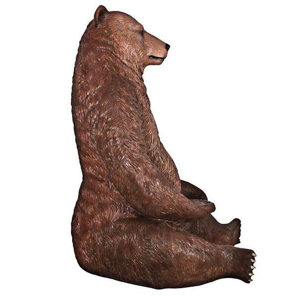Design Toscano Sitting Pretty Oversized Brown Bear Statue with Paw Seat - NE130011