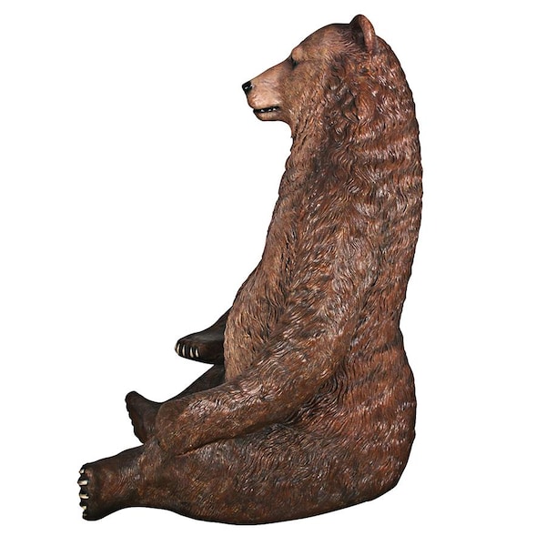 Design Toscano Sitting Pretty Oversized Brown Bear Statue with Paw Seat - NE130011