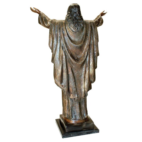 Design Toscano Jesus Christ, with His Arms Raised Cast Bronze Garden Statue - KW29505