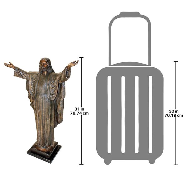 Design Toscano Jesus Christ, with His Arms Raised Cast Bronze Garden Statue - KW29505