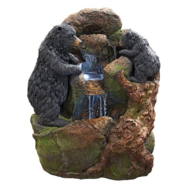 Design Toscano Grizzly Gulch Black Bears Sculptural Fountain - SH380324