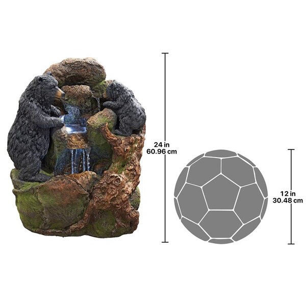 Design Toscano Grizzly Gulch Black Bears Sculptural Fountain - SH380324