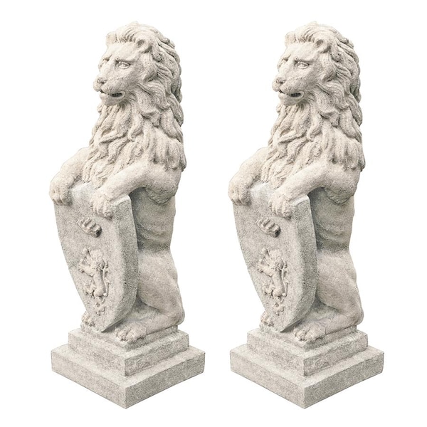 Design Toscano Beaumaris Castle Lion Sculpture: Set of Two - NG930842
