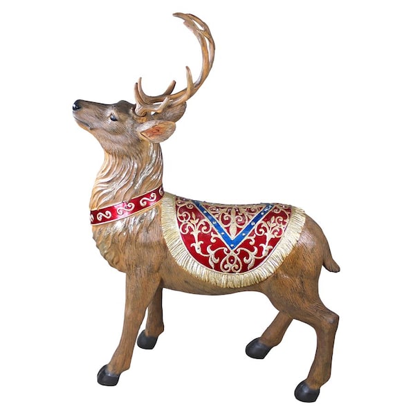 Design Toscano Santa's North Pole Illuminated Reindeer Holiday Statue - DB1410