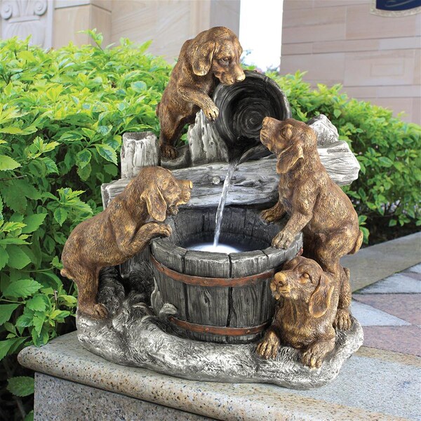 Design Toscano Puppy Pail Pour Garden Fountain - SH382614