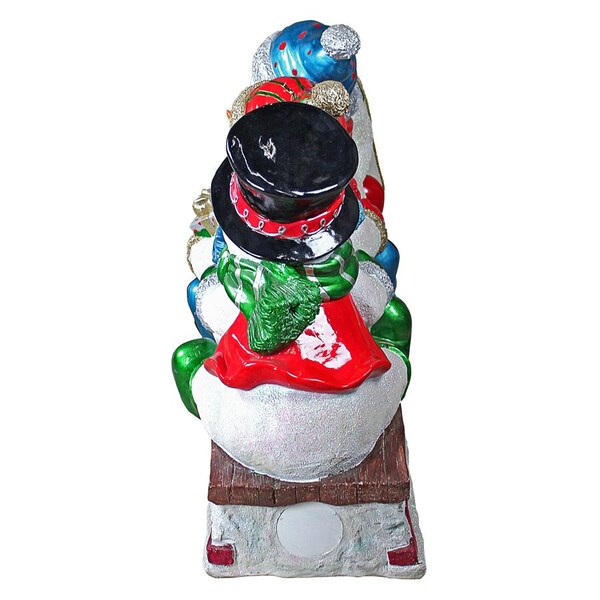 Design Toscano Downhill to the Holidays Illuminated Snowman and Sled Statue - DB477040