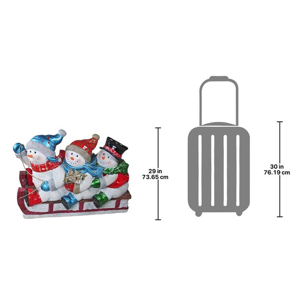 Design Toscano Downhill to the Holidays Illuminated Snowman and Sled Statue - DB477040