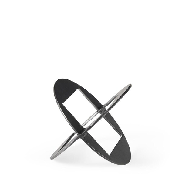 Homeroots 6 x 6 x 6 in. Petite Black Metal Geometric Decor Piece - 392537