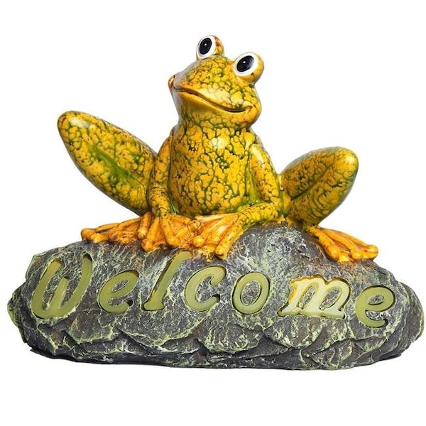 Land & Sea Land & Sea LS918WS12 Hoppy the Frog Welcome Stone; Green - LS918WS12