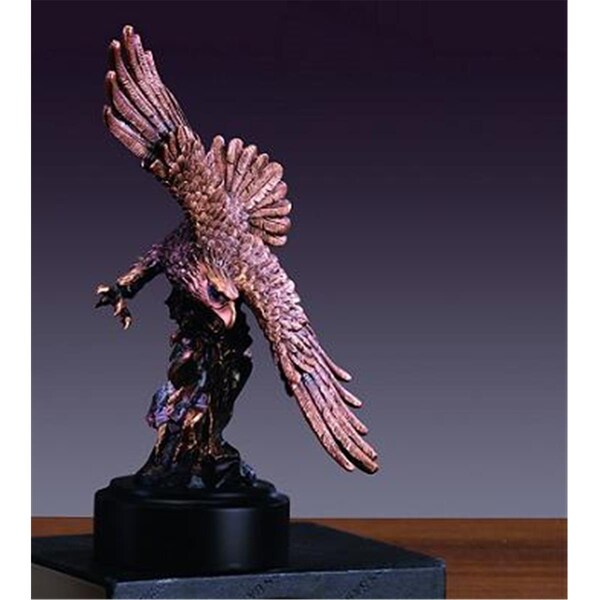 Dwellingdesigns F Eagle Bronze Plated Resin Sculpture - 6 x 4 x 9.5 in. - DW98466