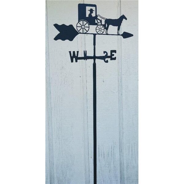 The Lazy Scroll The Lazy Scroll horseandbuggyin Amish Horse & Buggy Garden Mount Weathervane - HORSEANDBUGGYIN