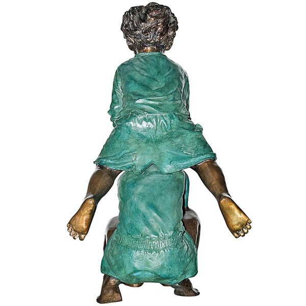 Design Toscano Leap Froggin  Playing Boys Cast Bronze Garden Statue - PN6605