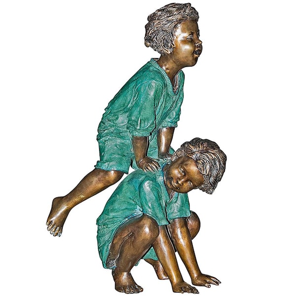 Design Toscano Leap Froggin  Playing Boys Cast Bronze Garden Statue - PN6605