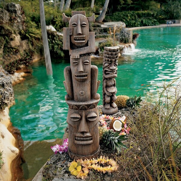 Design Toscano Tiki Gods Statue: Set of Gods of the Three Pleasures & Luau - NG931189