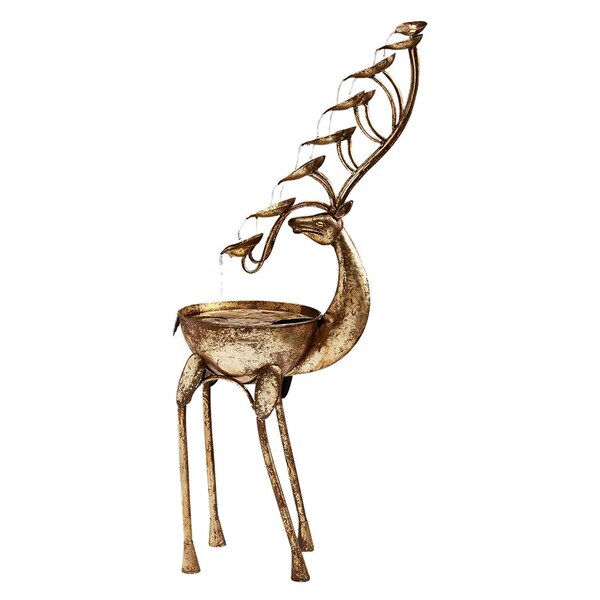 Design Toscano Deer Antler Falls Cascading Metal Sculptural Fountain - FU80103