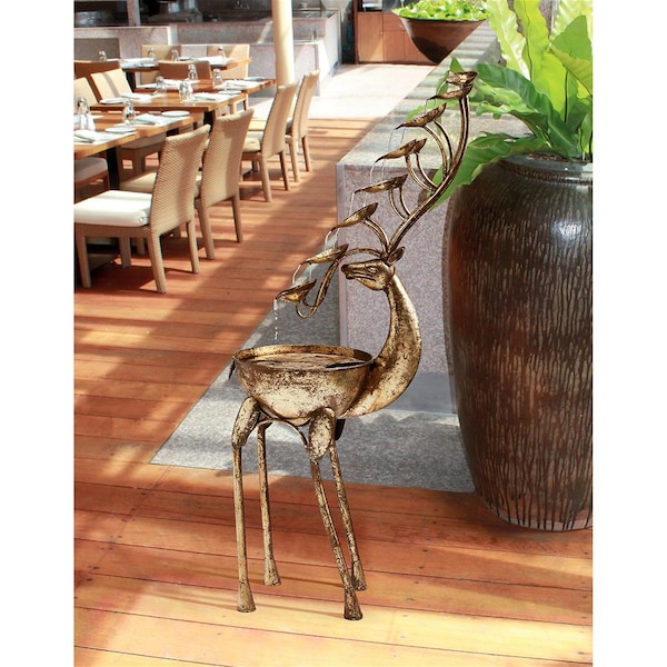 Design Toscano Deer Antler Falls Cascading Metal Sculptural Fountain - FU80103