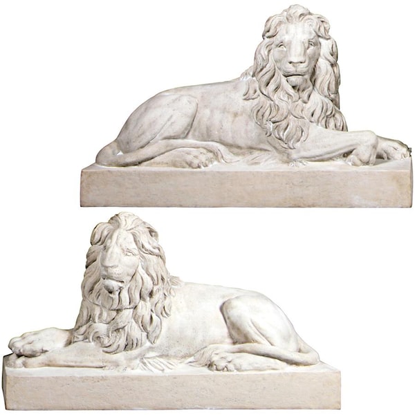 Design Toscano Castle Courtyard Lion Sentinel Statues: Set of Two - NE9160275