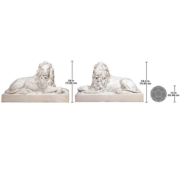 Design Toscano Castle Courtyard Lion Sentinel Statues: Set of Two - NE9160275