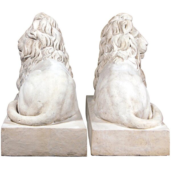 Design Toscano Castle Courtyard Lion Sentinel Statues: Set of Two - NE9160275